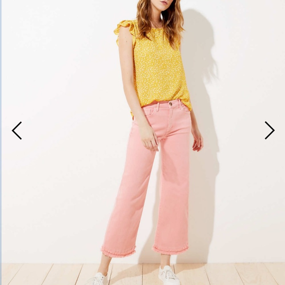 LOFT Wide Leg Crop Jeans in Blush Pink
